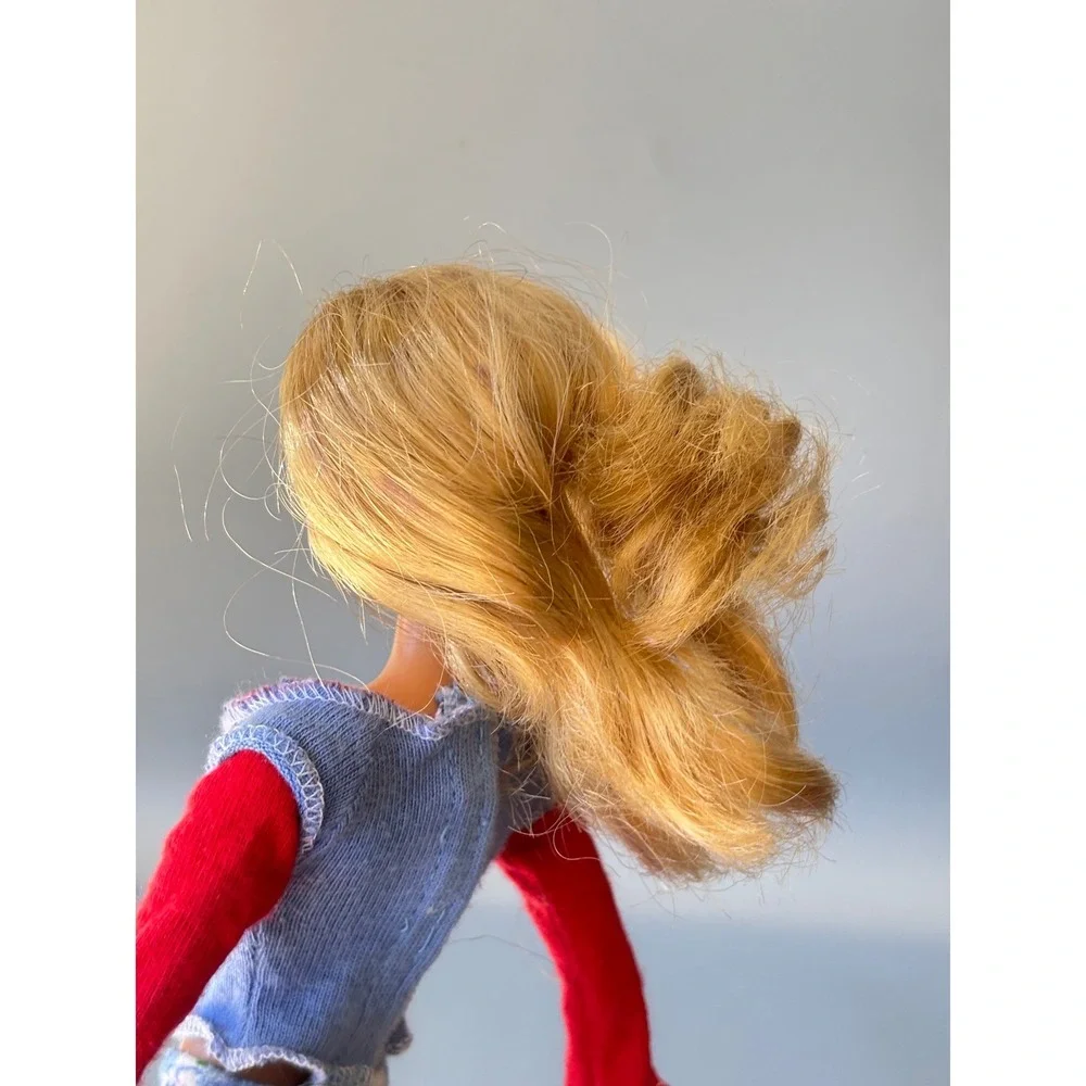 Vtg 1999 Mattel‎ Barbie Doll Winter Snowman Pajamas Blue Red Knit Top Snowflake